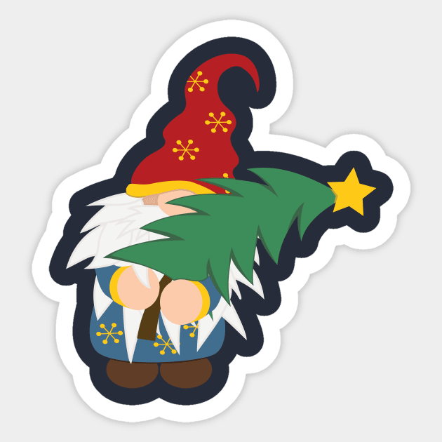 Tree Hugger Christmas Gnome Sticker by Shapetrix